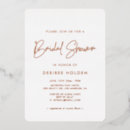 Search for rose gold foil bridal shower invitations Calligraphy