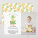 Search for pineapple 1st birthday invitations Watercolor