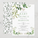 Search for greenery brunch baby shower invitations Green leaves