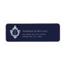 Search for blue and silver return address labels Vintage