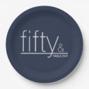 Search for navy blue and silver plates Fifty