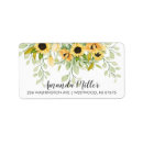 Search for sunflowers return address labels Watercolor