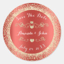 Search for red heart save the date stickers Gold
