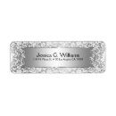 Search for silver damask return address labels Swirls