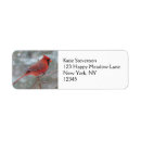 Search for winter bird return address labels Red