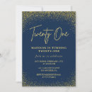 Search for gold glitter 21st birthday invitations Twenty first birthday