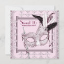 Search for pink and black masquerade party invitations Sweet