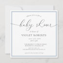 Search for elegant calligraphy baby shower invitations Dusty blue