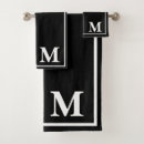 Search for black and white modern bath towels Monogram monogrammed