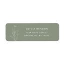 Search for simple floral return address labels Sage green