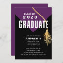 Search for black purple graduation invitations University