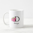 Search for monogram pink flowers mugs Bridesmaid