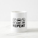 Search for eat sleep code repeat mugs Funny
