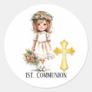 Search for communion girl stickers Watercolor