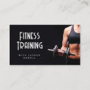 Search for fitness trainer business cards Black and white
