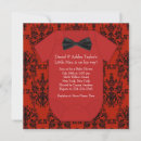Search for red and black baby shower invitations Damask