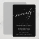 Search for black and white 70th birthday invitations Minimal