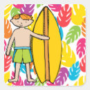 Search for kids surfing stickers Tropical