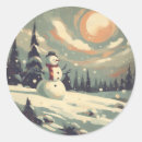 Search for vintage snowman stickers Retro