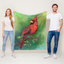 Search for red cardinal bird blankets Watercolor