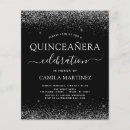 Search for black silver quinceanera invitations 15th birthday