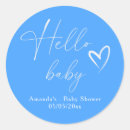 Search for white and blue baby shower stickers Elegant