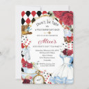 Search for black and white alice in wonderland invitations Whimsical
