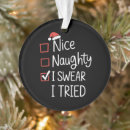 Search for naughty santa christmas tree decorations Matching