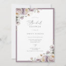 Search for purple floral bridal shower invitations Pretty