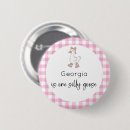 Search for pink gingham badges Birthday