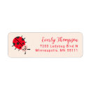 Search for ladybug baby shower return address labels Red