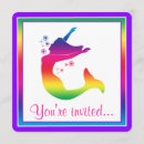 Search for silhouette birthday invitations Rainbow