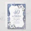Search for 40 and fabulous invitations Blue