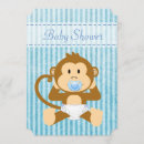 Search for monkey baby boy shower invitations Blue