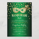 Search for green masquerade mask invitations Elegant