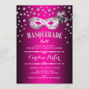Search for pink masquerade party invitations Mask