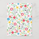 Search for flower pattern postcards Charlie brown
