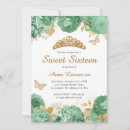 Search for gold green sweet 16 invitations Sixteen