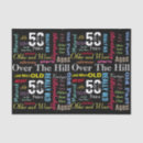 Search for 50th birthday tissue paper Typography