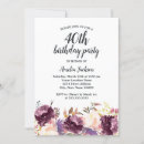 Search for purple 40th birthday invitations Watercolor
