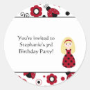 Search for lady bug birthday stickers Red