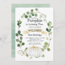 Search for boy pumpkin birthday invitations Is turning one