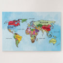 Search for world puzzles Watercolor