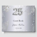 Search for 25th anniversary wedding guest books Silver