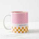 Search for orange and pink mugs Check