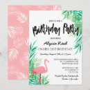 Search for pink and green birthday invitations Flamingo