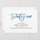Search for blue 21st birthday invitations Glitter
