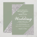 Search for green and silver invitations Glitter