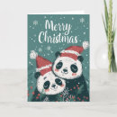 Search for panda lovers postcards Merry christmas
