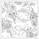 Search for line drawn stickers Floral
